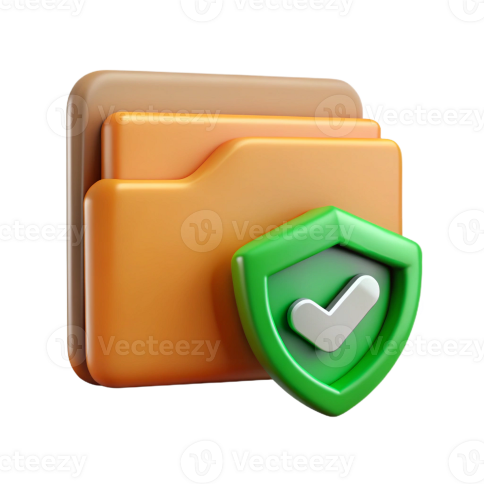 elegant creative Secure Folder Icon with Green Checkmark Cutout high resolution png