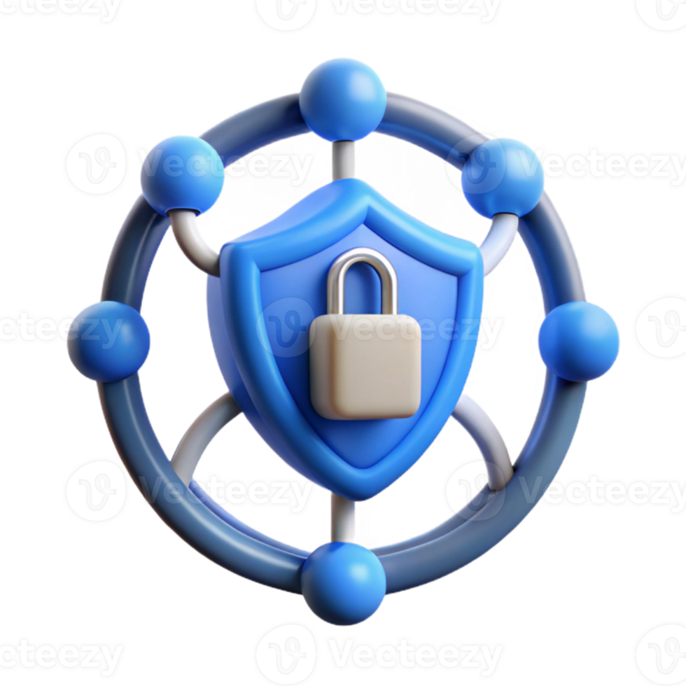 vibrant modern Secure Network Connection Icon Blue Cables Isolated detailed png