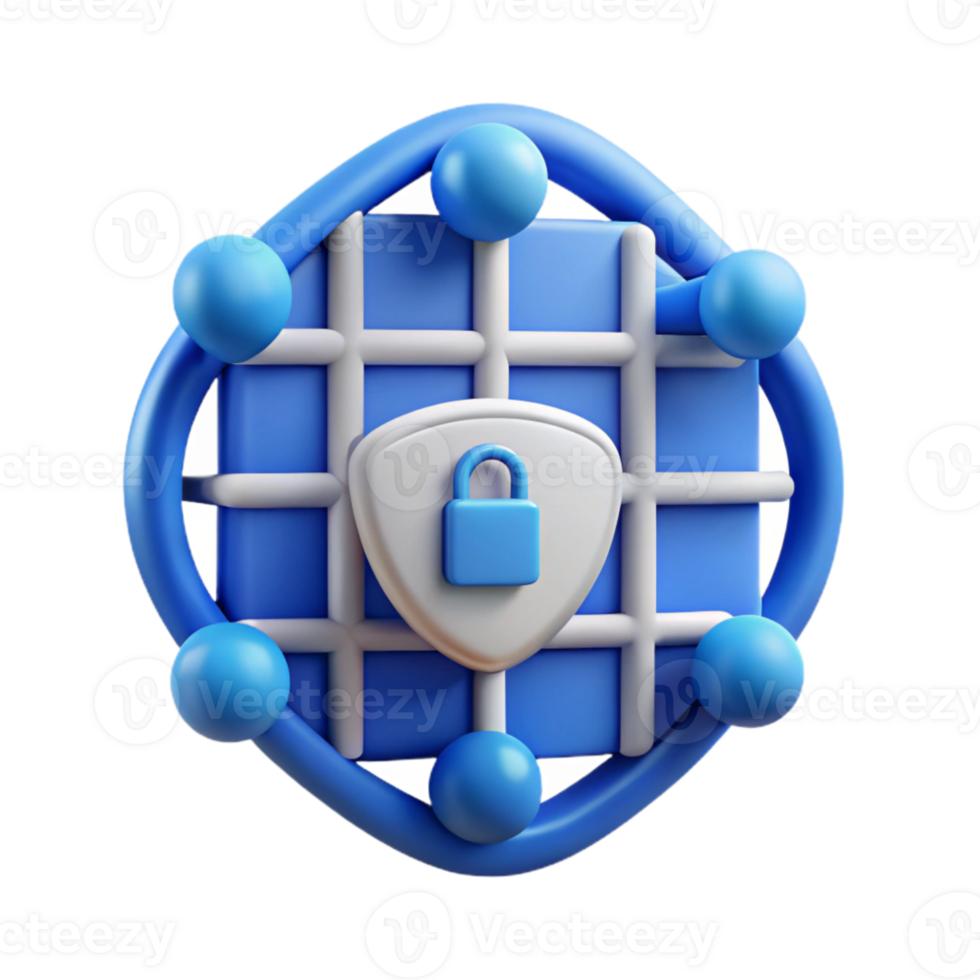 wonderful abstract Secure Network Infrastructure Icon Blue Grid Cutout genuine png