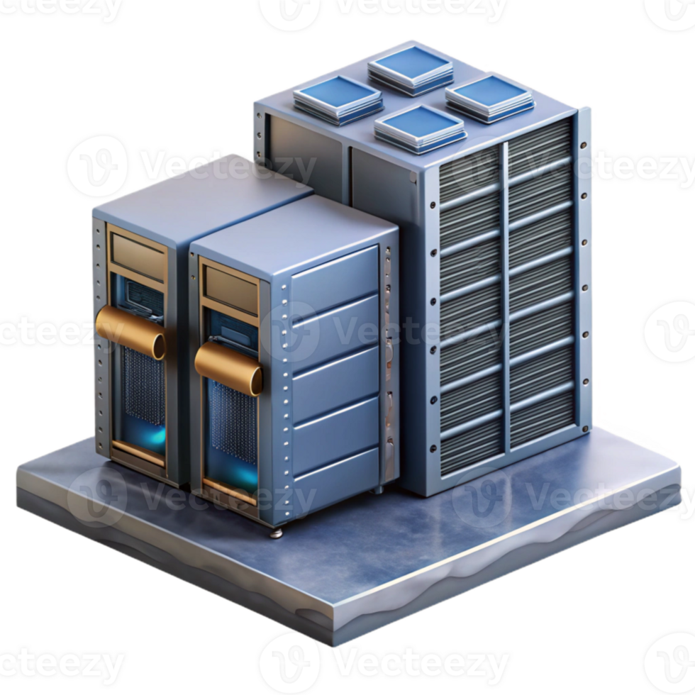 vibrant minimalist Secure Server Room with Racks Transparent Background Isolated detailed png