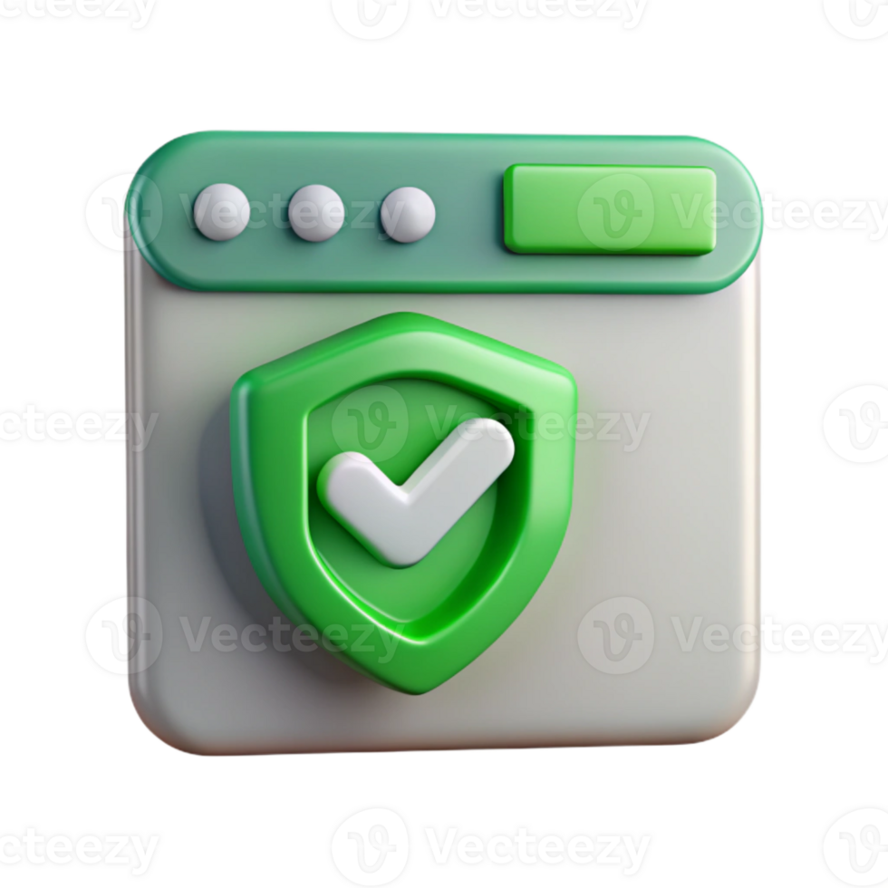 dramatic modern Secure Website Icon with Green Checkmark Transparent Background Element high quality png