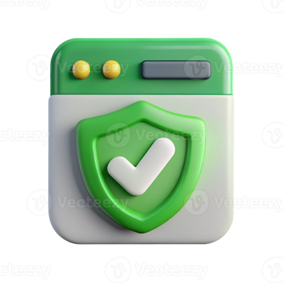 wonderful creative Secure Website Icon with Green Checkmark Transparent Background Element professional png