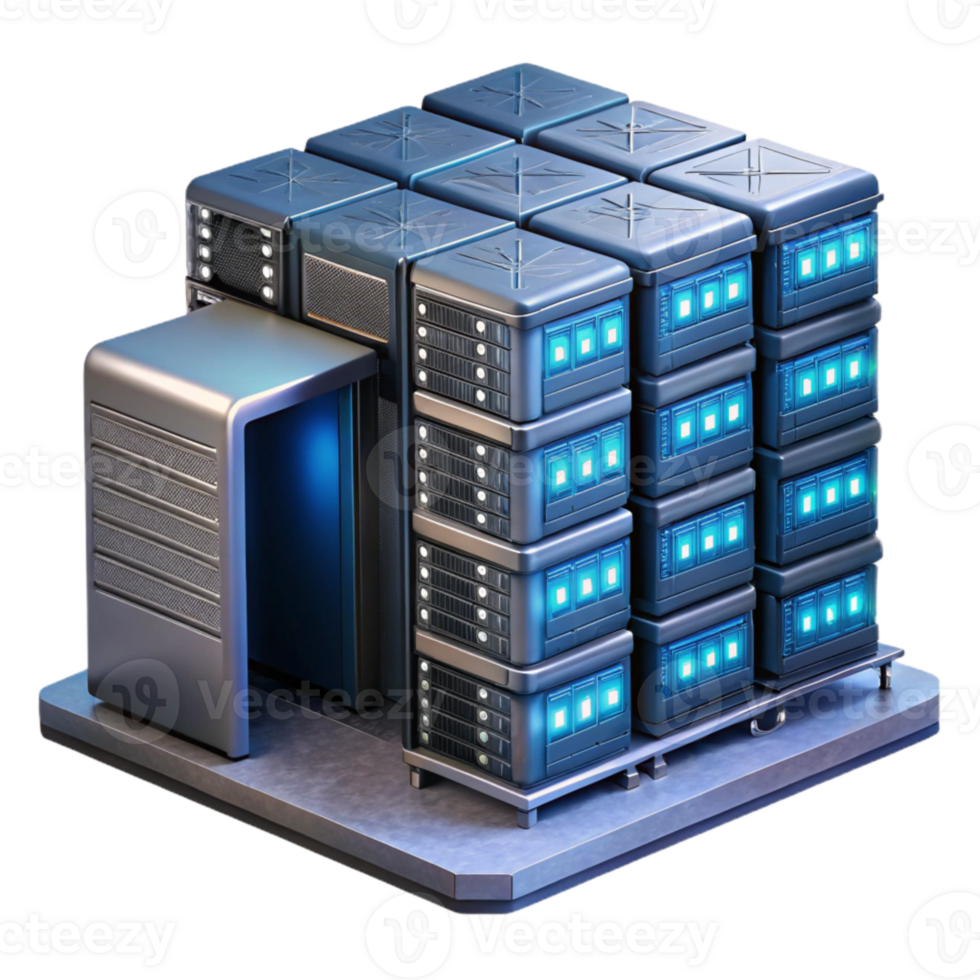 stunning rustic Secure Server Room with Racks Transparent Background Isolated authentic png