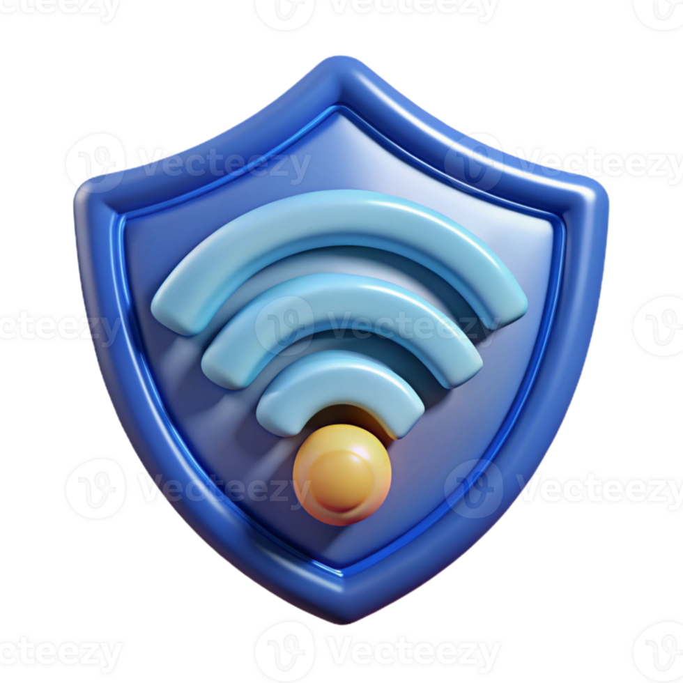 serene abstract Secure Wireless Network Icon with Wi-fi Symbol and Lock Isolated on White authentic png