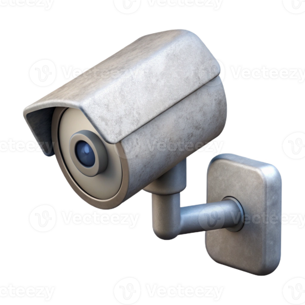 serene vintage Security Camera Wall Mounted Angled View Transparent Background high resolution png