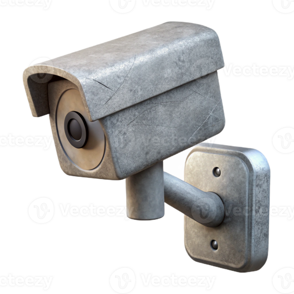 extraordinary minimalist Security Camera Wall Mounted Angled View Transparent Background authentic png