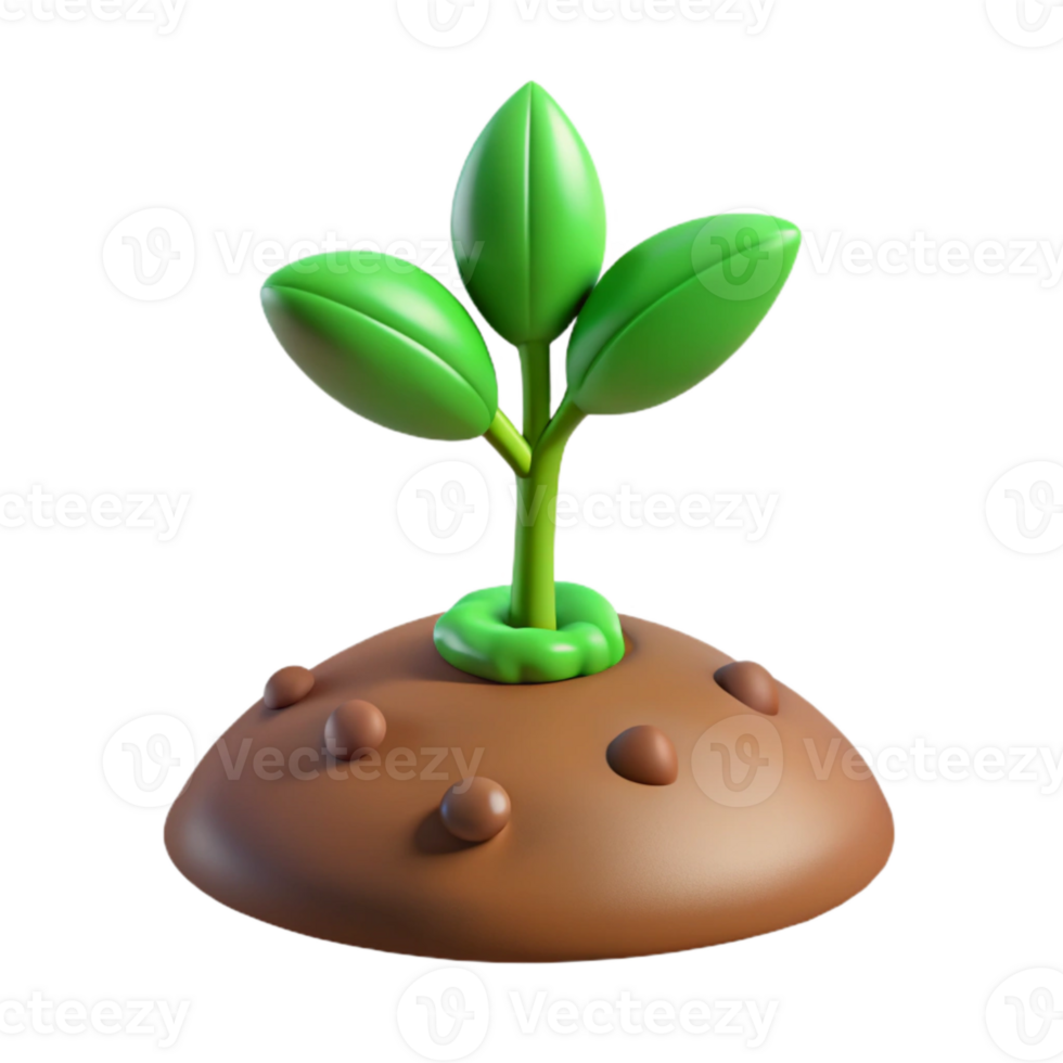 dramatic artistic Seedling Growing in Soil Growth Concept Green Shoots Cutout exclusive png