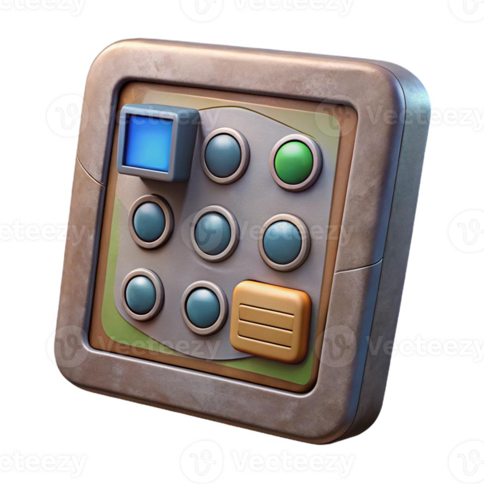 serene rustic Security System Panel Keypad Buttons Isolated high quality png