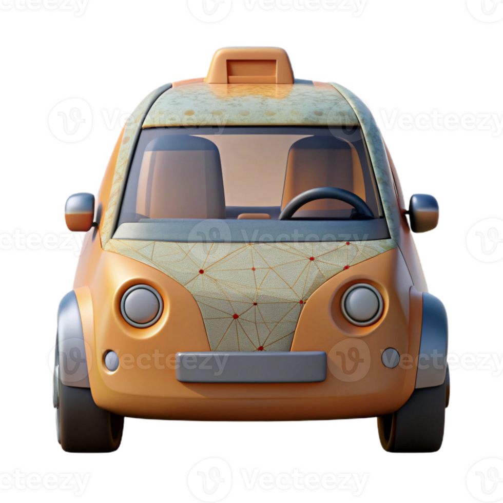 wonderful abstract Self Driving Car Front View Silver Metallic Isolated Cutout authentic png
