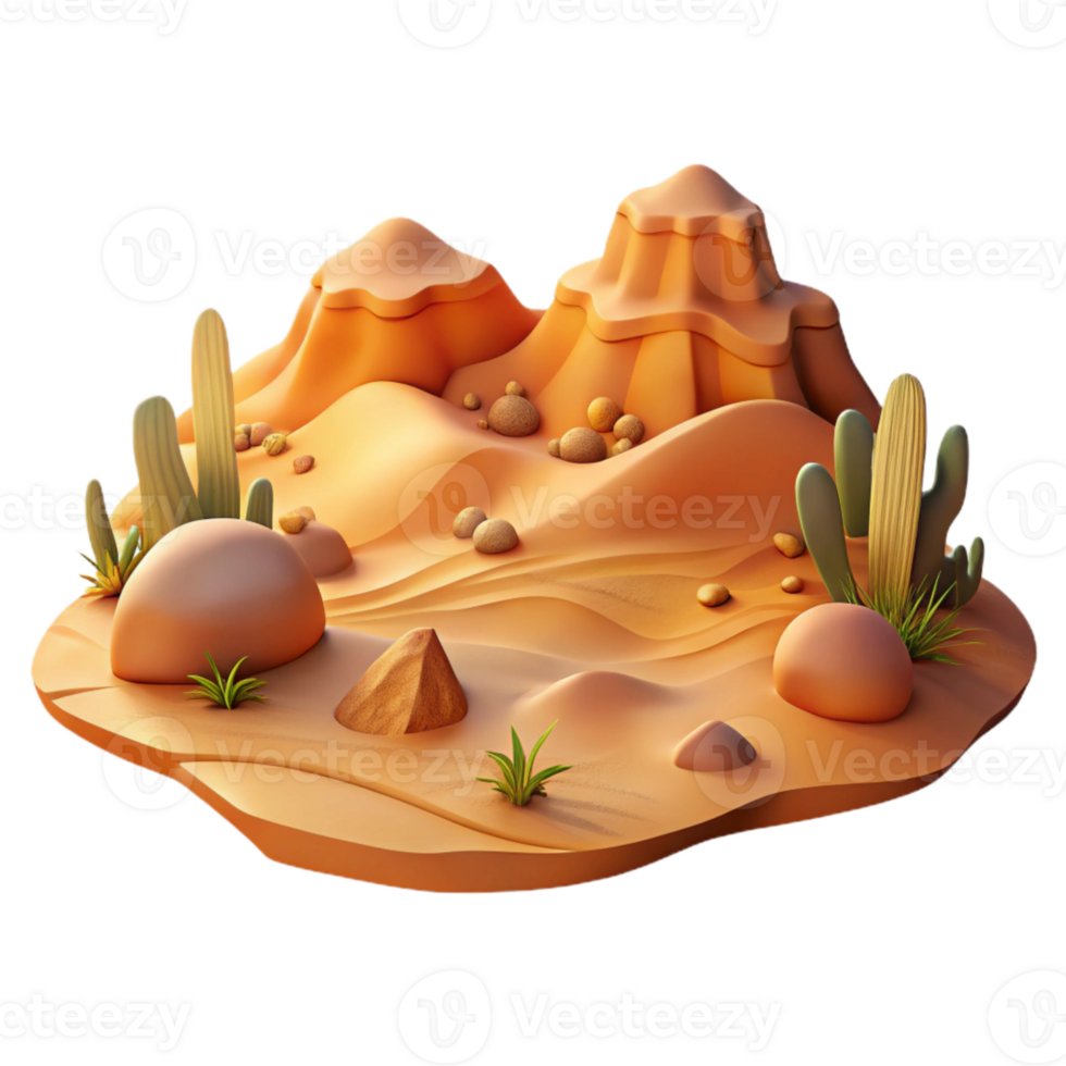 impressive artistic Serene Desert Landscape with Warm Tones Transparent Background premium png