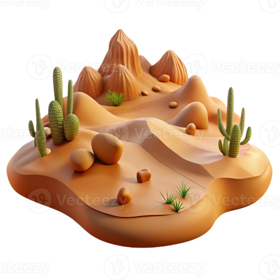 wonderful creative Serene Desert Landscape with Warm Tones Transparent Background exclusive png