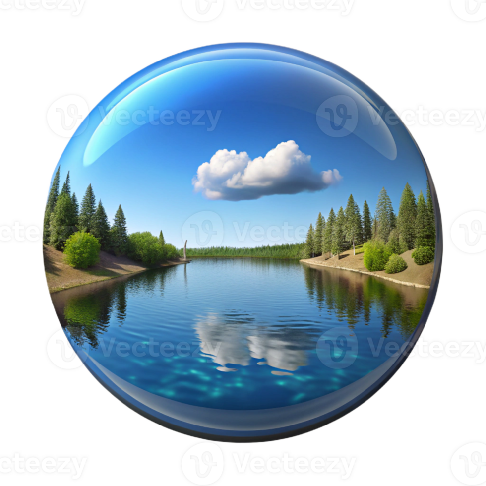 impressive contemporary Serene Lake Reflection Cutout with Blue Sky genuine png