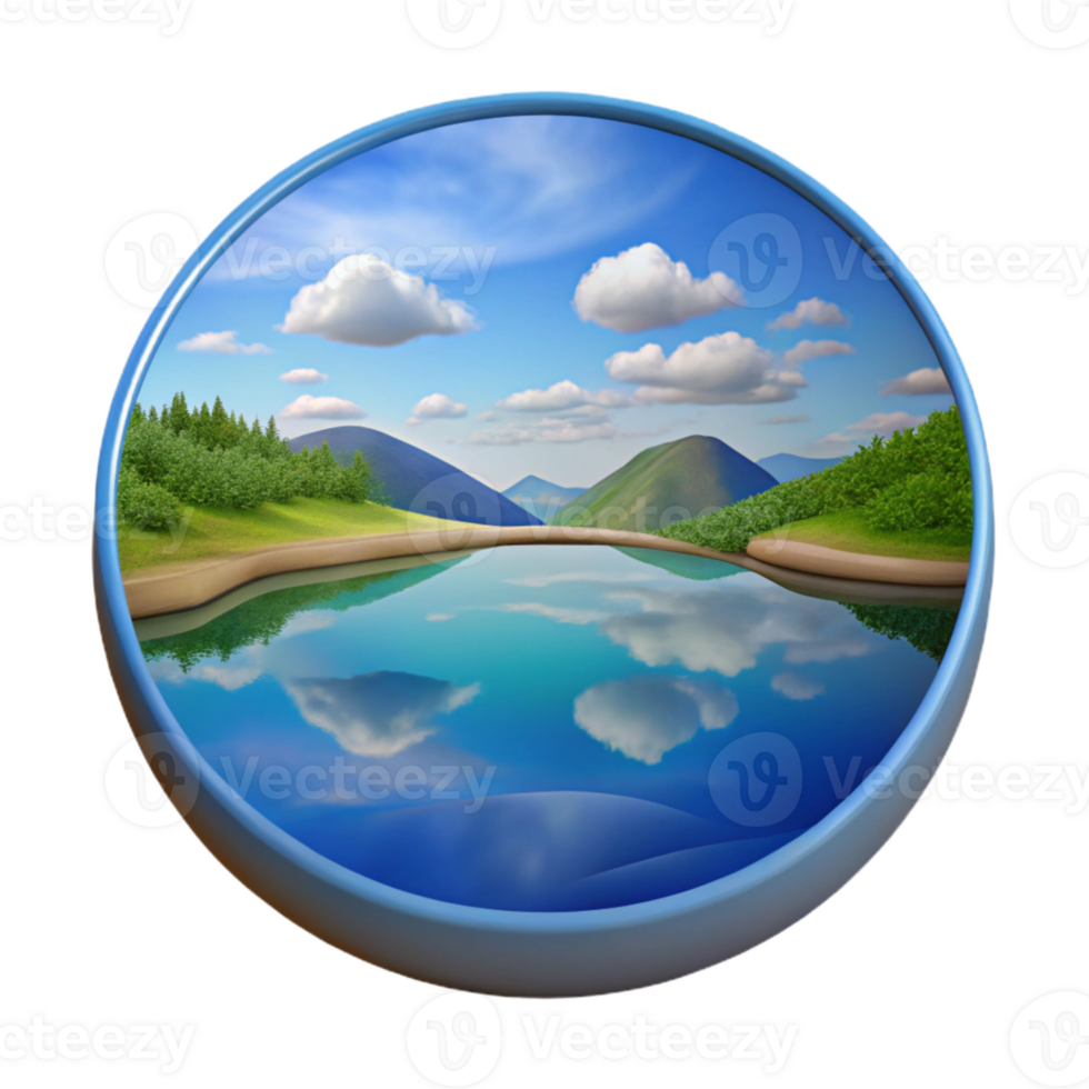 magnificent classic Serene Lake Reflection Cutout with Blue Sky genuine png