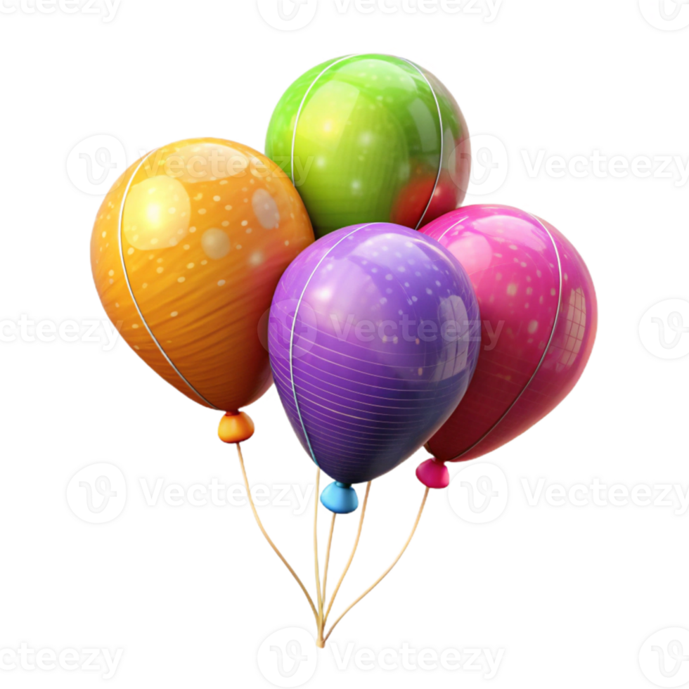 elegant traditional Set of Colorful Balloons Transparent high quality png
