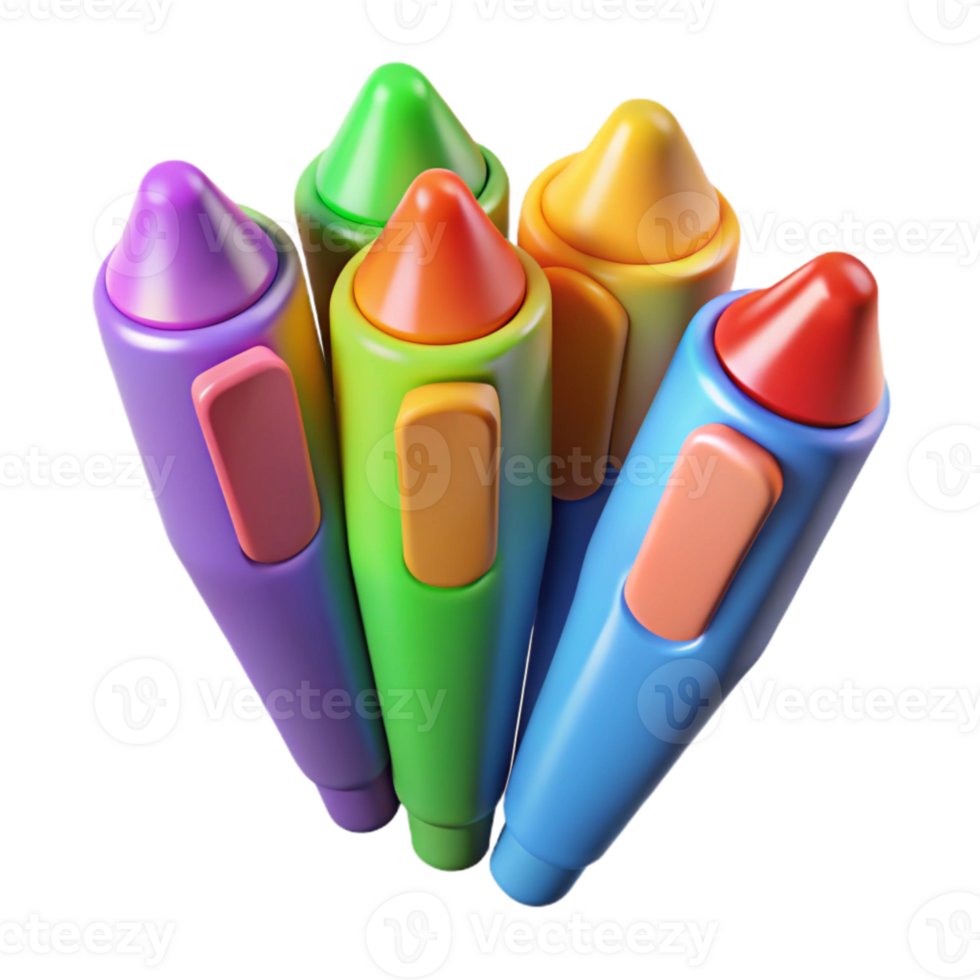 impressive traditional Set of Colorful Markers Transparent Background png