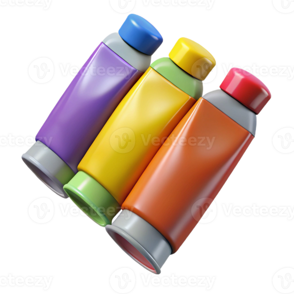 magnificent classic Set of Colorful Paint Tubes Isolated high quality png