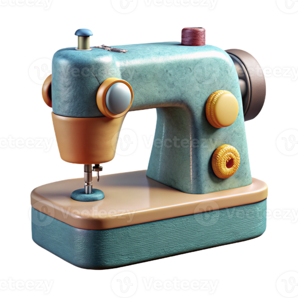 serene artistic Sewing Machine Side View Transparent Background png