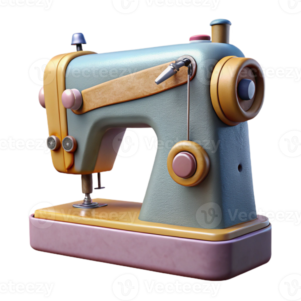 vibrant modern Sewing Machine Side View Transparent Background genuine png