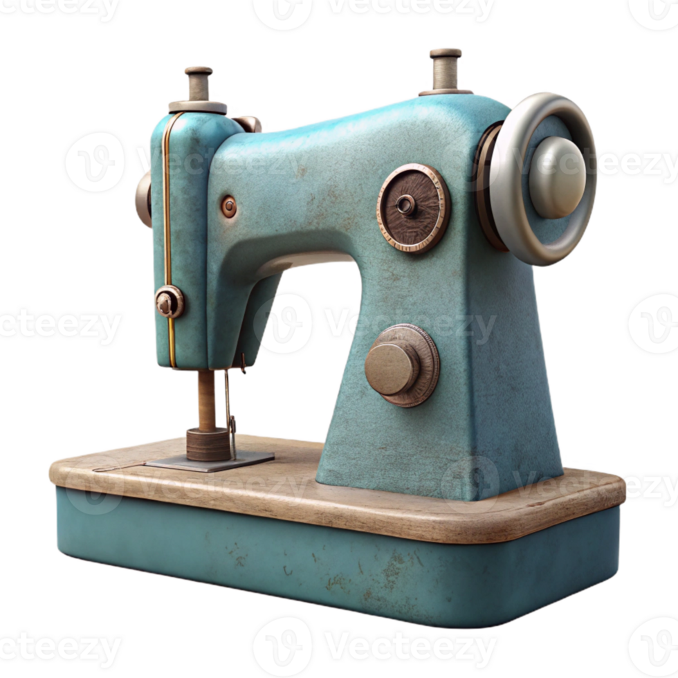 elegant abstract Sewing Machine Vintage Style Side View Cutout Transparent Background genuine png