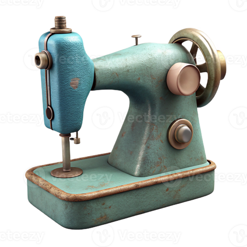 elegant contemporary Sewing Machine Vintage Style Side View Cutout Transparent Background authentic png