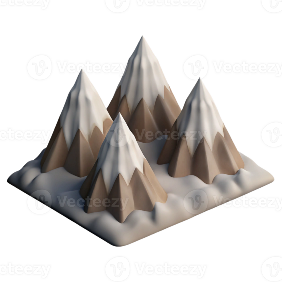 vibrant minimalist Shadowed Mountain Peaks Drone View Isolated high resolution png