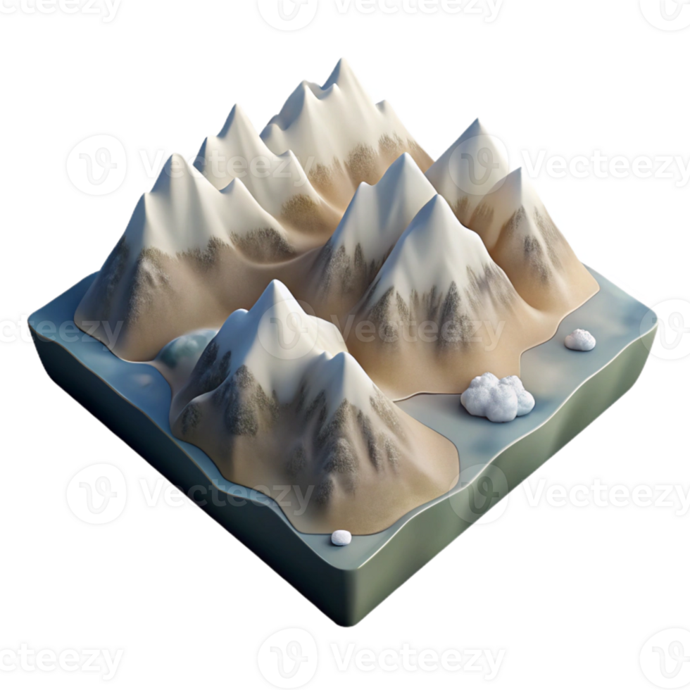 elegant creative Shadowed Mountain Peaks Drone View Isolated genuine png