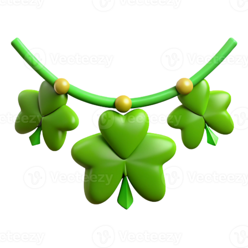 extraordinary contemporary Shamrock Garland Green Festive Isolated Element high quality png