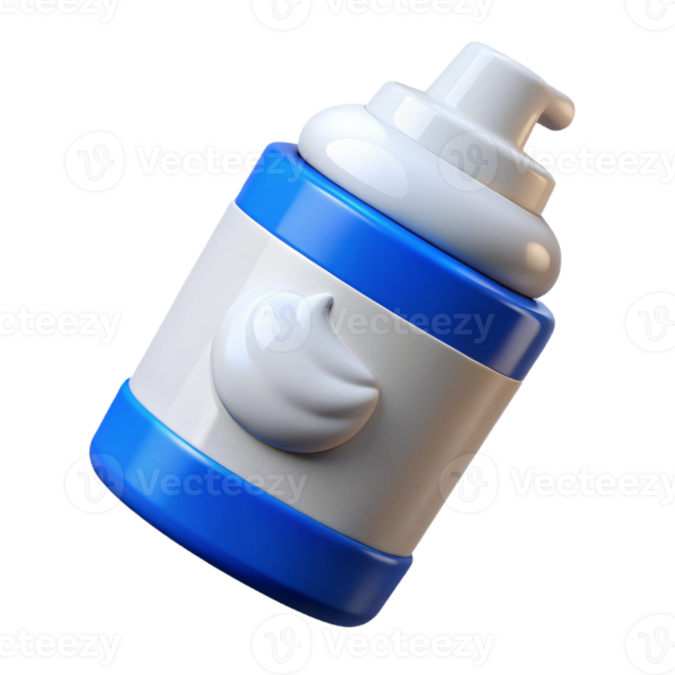 dramatic abstract Shaving Cream Can White with Blue Label Isolated png