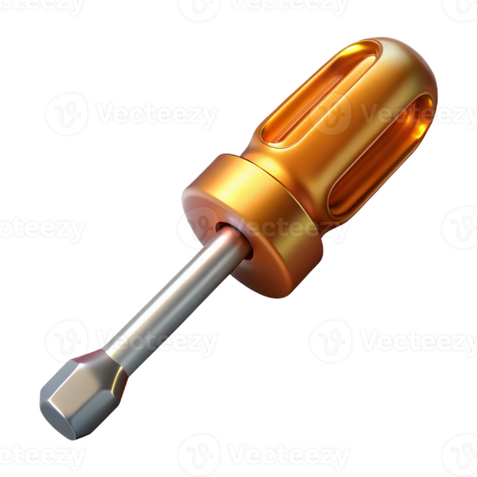 elegant modern Shiny Screwdriver Close Up Cutout Element png