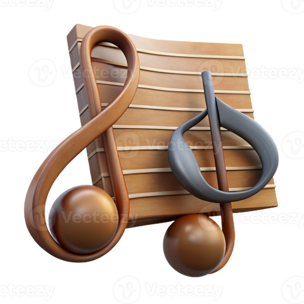 stunning abstract Sheet Music Notes and Clef Transparent Background professional png