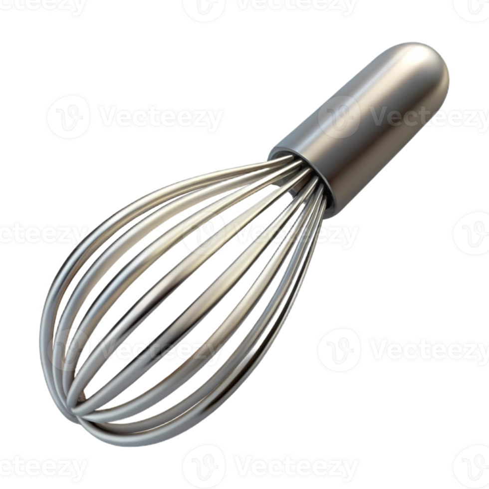 extraordinary abstract Shiny Steel Whisk Cutout on Transparent Background premium png
