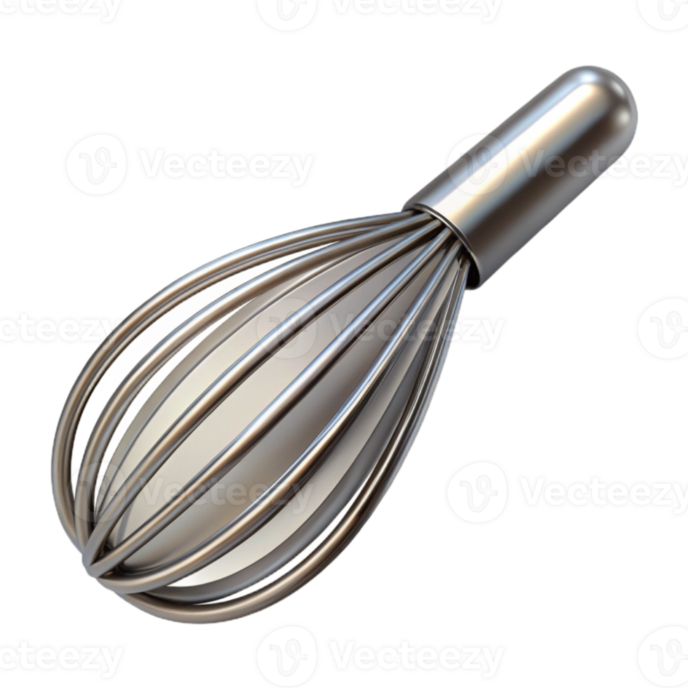 elegant creative Shiny Steel Whisk Cutout on Transparent Background genuine png
