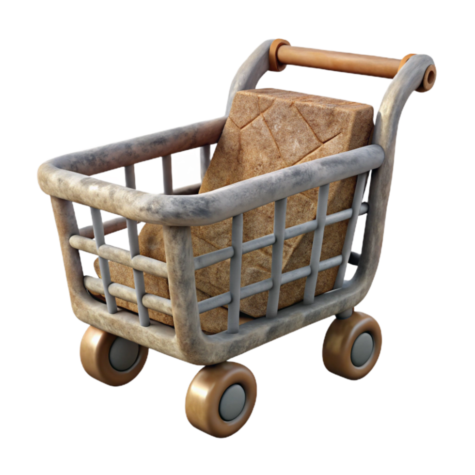 serene modern Shopping Cart Side View Cutout png