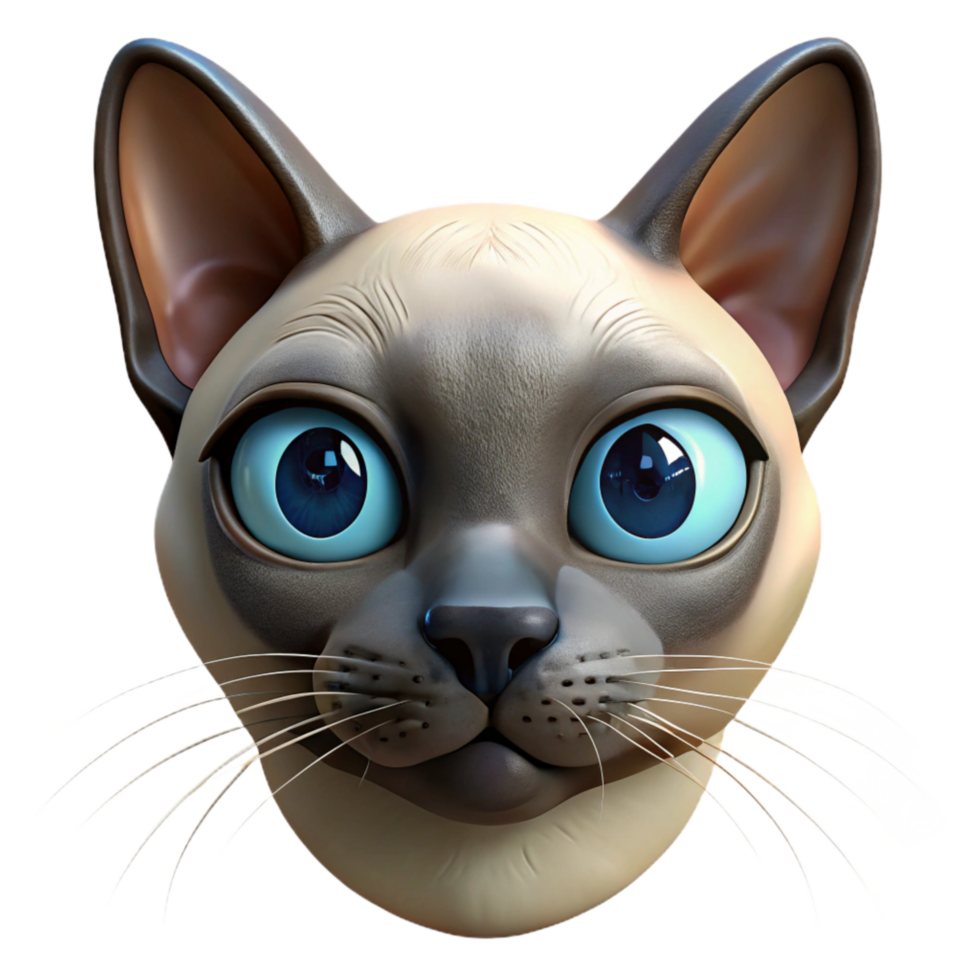 stunning creative Siamese Cat Face Close Up Transparent Background professional png