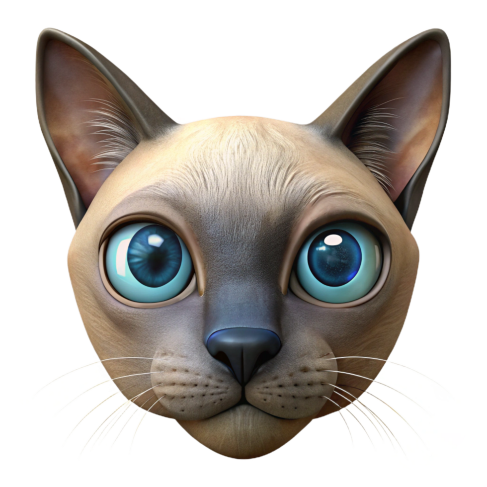 wonderful modern Siamese Cat Face Close Up Transparent Background genuine png