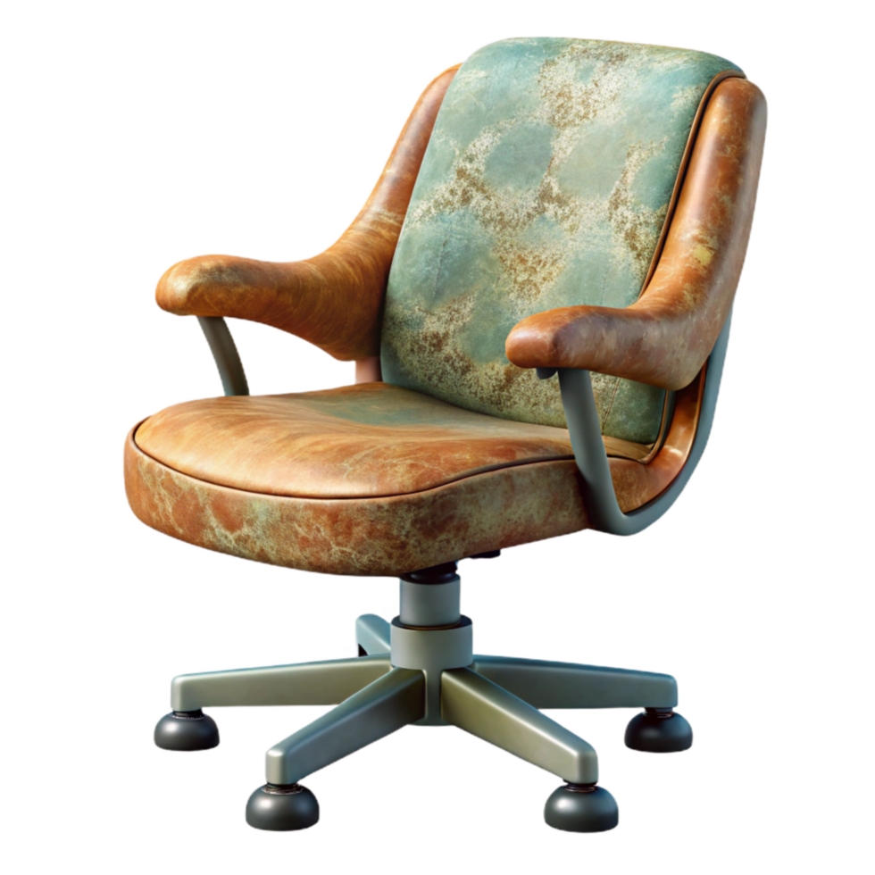 elegant traditional Side View Office Chair with Ergonomic Design Cutout authentic png