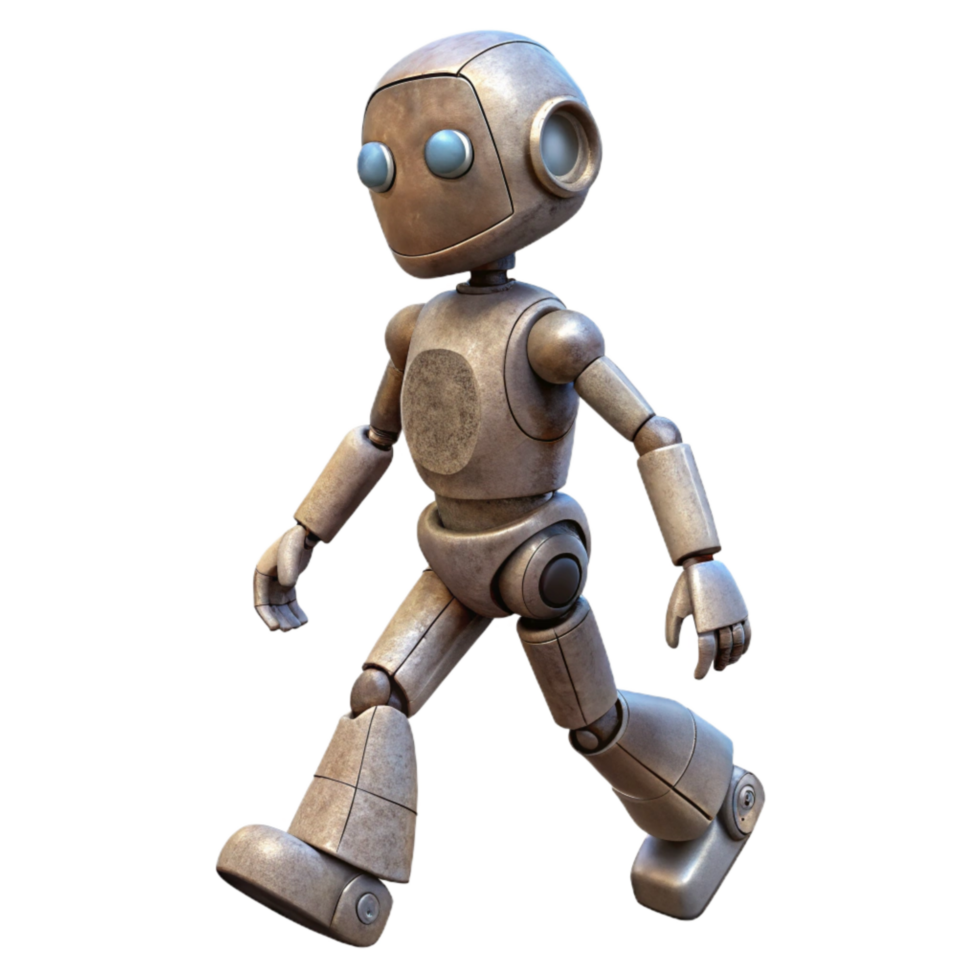 serene traditional Side View Walking Robot Silhouette Cutout authentic png