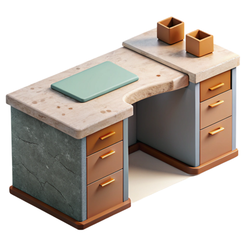 stunning creative Side View Office Desk with Minimalist Design Cutout authentic png