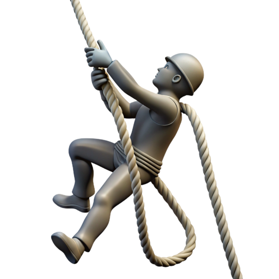 impressive creative Silhouette Climber Rope Cutout high resolution png