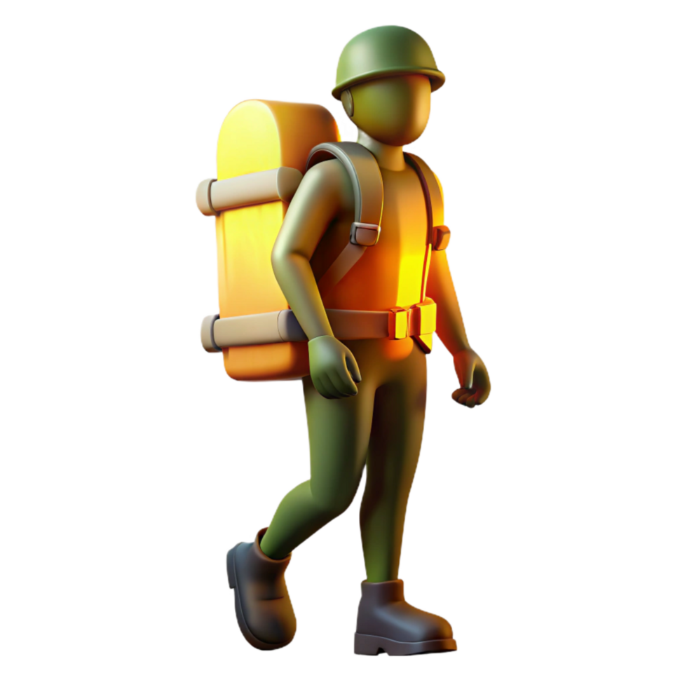 beautiful modern Silhouette Hiker Backlit with Transparent Background high resolution png