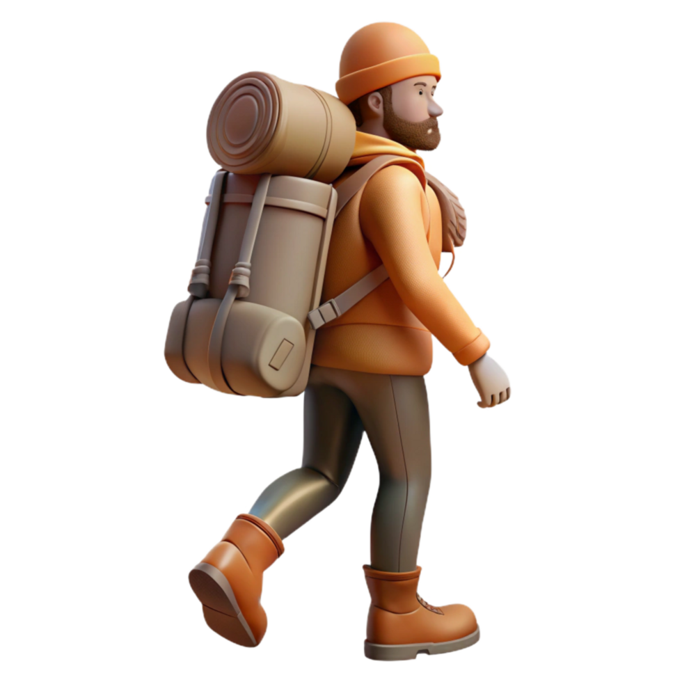 magnificent traditional Silhouette Hiker with Backpack Isolated high quality png