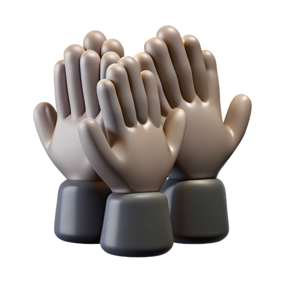 beautiful abstract Silhouette of Audience Clapping Hands Isolated authentic png