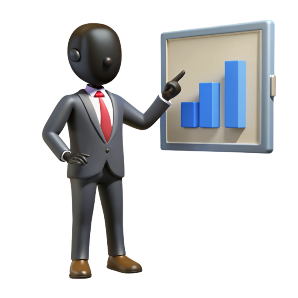 elegant creative Silhouette of Businessman Giving Presentation Background Cutout professional png