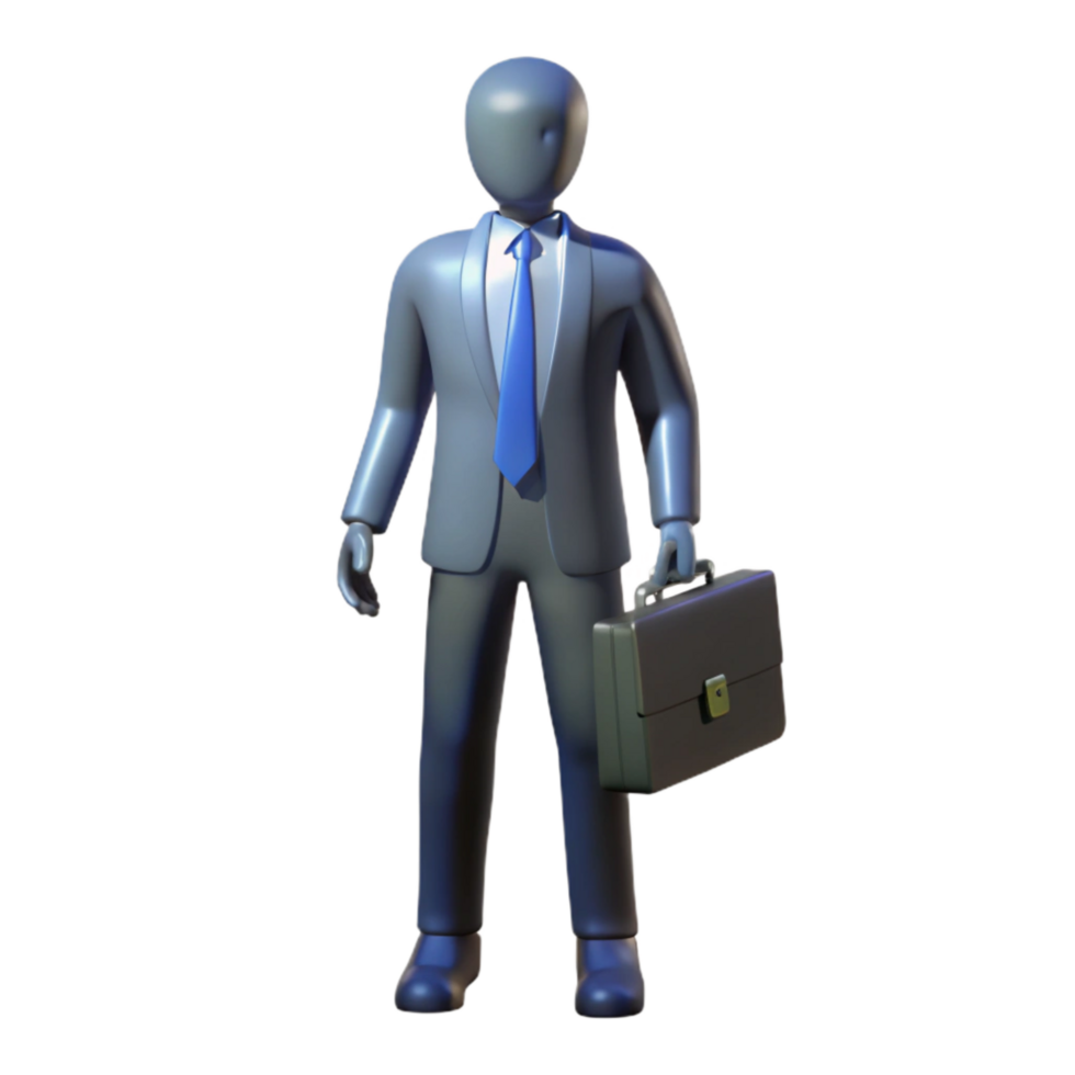 dramatic modern Silhouette of Businessman with Briefcase Transparent Background png