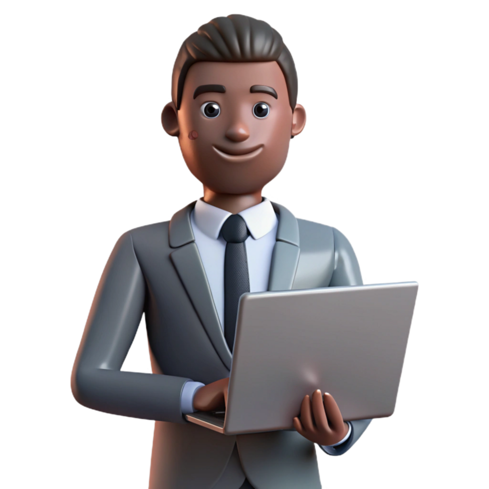 elegant classic Silhouette of Businessman with Briefcase Transparent Background premium png