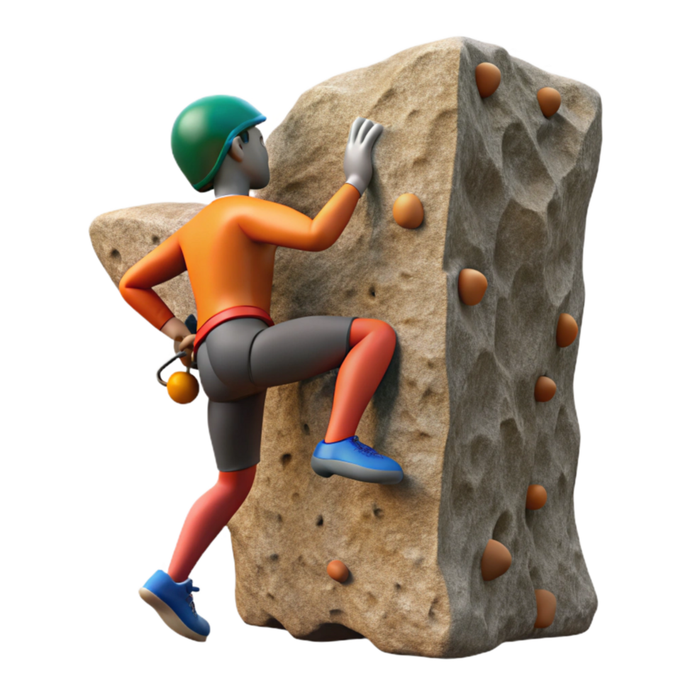 impressive artistic Silhouette of Climber on Rock Face Cutout professional png