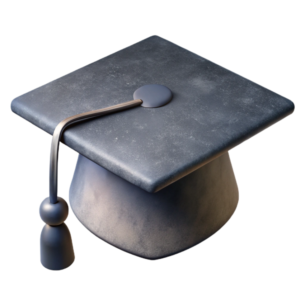 impressive rustic Silhouette of Graduation Cap Isolated high quality png