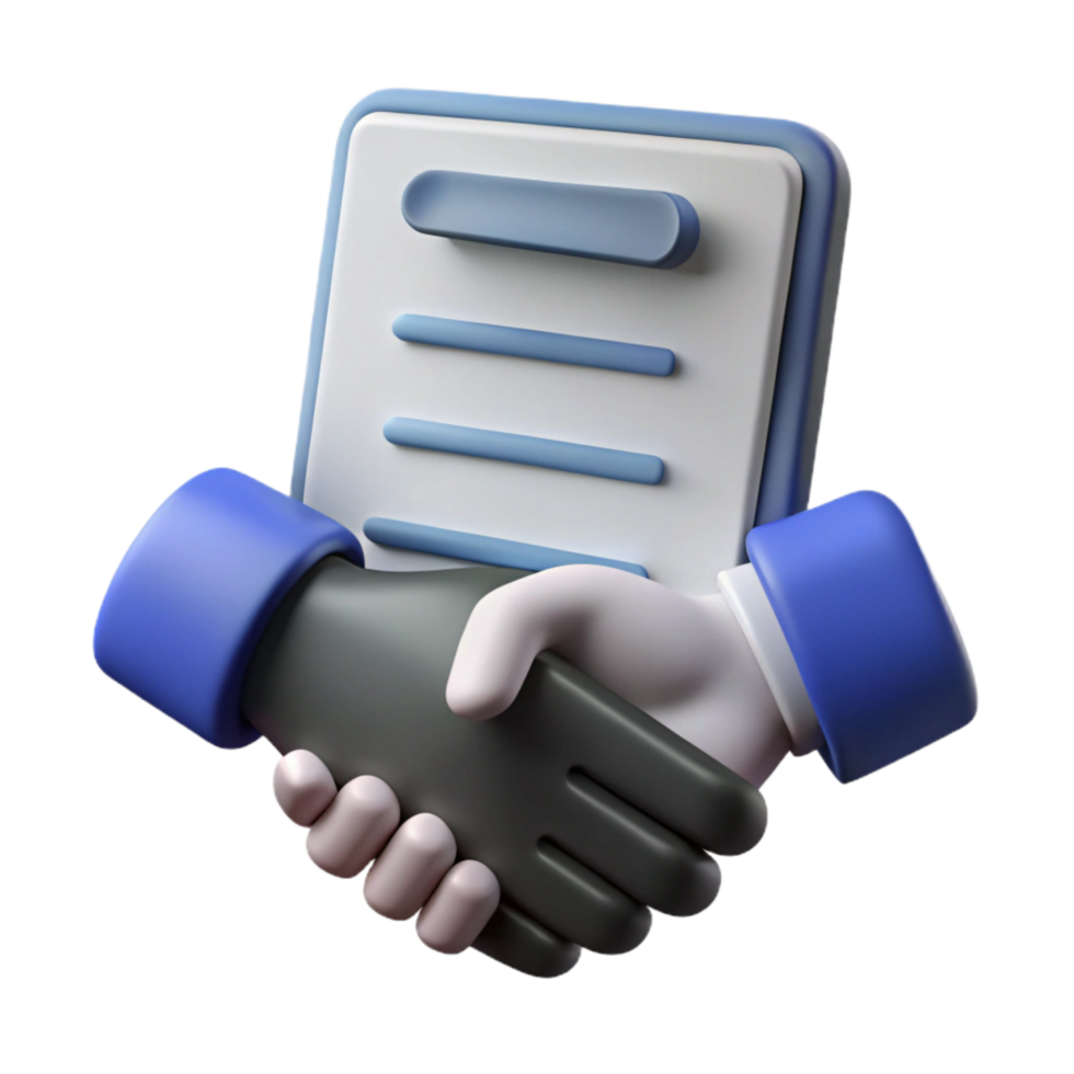 beautiful abstract Silhouette of Handshake on Agreement Transparent Background authentic png