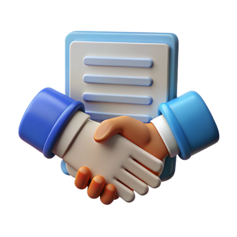 impressive artistic Silhouette of Handshake on Agreement Transparent Background original png