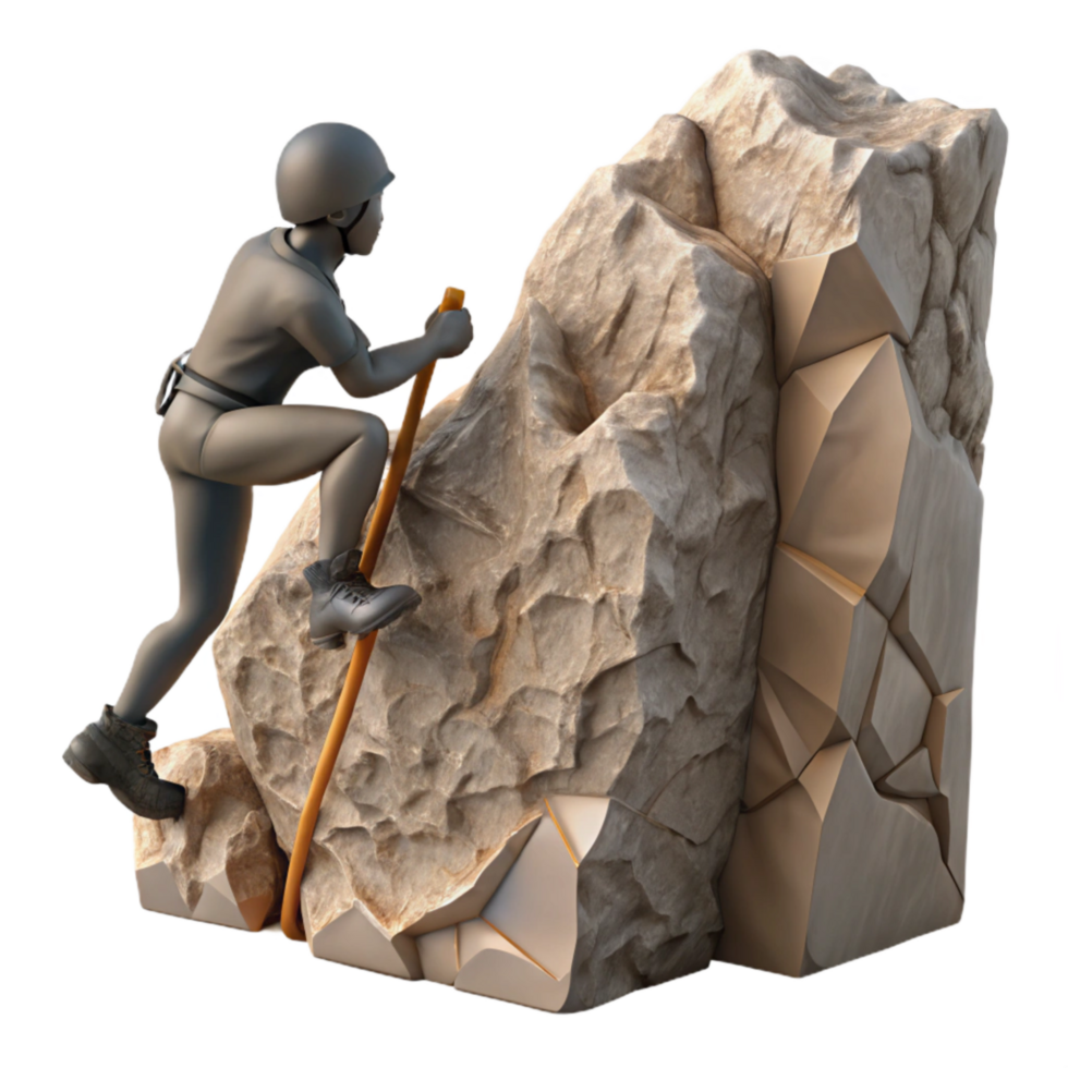stunning classic Silhouette of Person Climbing Mountain Achievement Symbol Transparent Background high resolution png